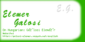 elemer galosi business card